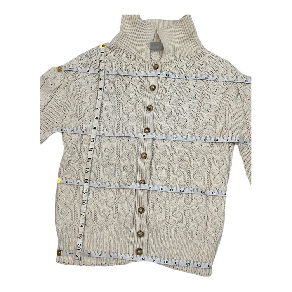J.G. Hook Women’s Vintage Beige 100% Cotton Cable-Knit Cardigan Sweater Size M. - Picture 11 of 13